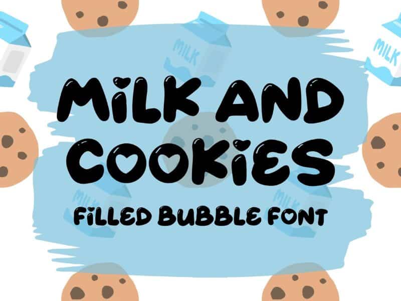 Milk and Cookies Filled Bubble Font | Pixel Pixie Designs