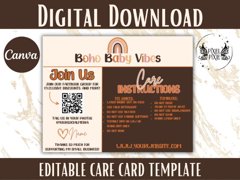 Boho Care Card