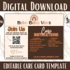 Boho Baby Vibes Care Card Template