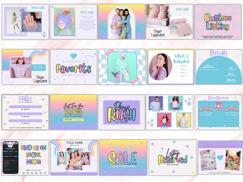 Pixie Rainbow Etsy Shop Kit