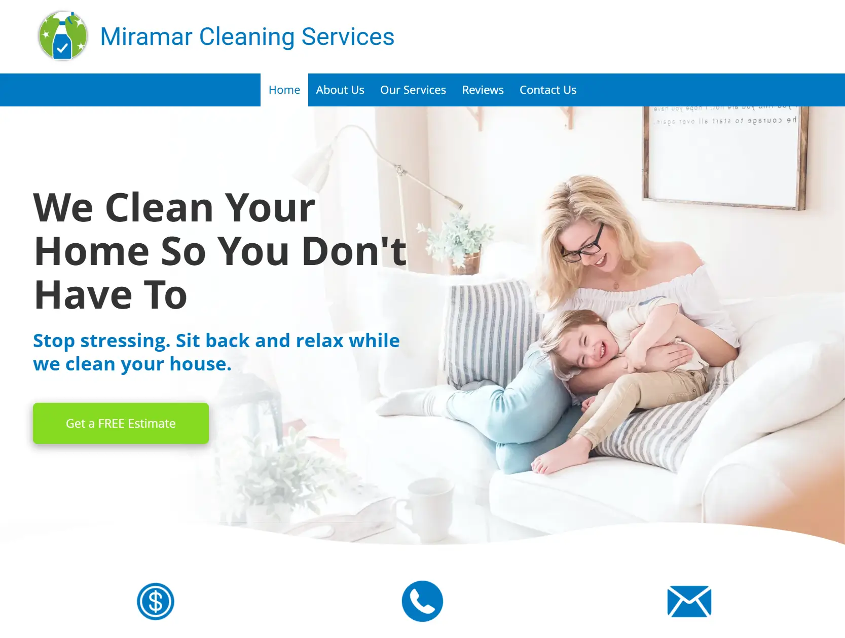 Mockup of Website Design for Cleaning Companies